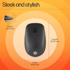 HP 240 Bluetooth Wireless Mouse with 3 Buttons/1600 DPI Red Optical Tracking/Sleek and Ambidextrous/Compatible to Windows 10, macOS, Chrome OS, 3 Years Warranty (Black)