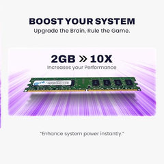 EVM 2GB DDR2 Desktop RAM Memory | 800MHz | PC2-6400 | Long-DIMM | 240-Pin | CL5 | 1.8V Low Voltage | Single Channel | Intel & AMD Compatible | Stable Performance | 10 Year Warranty (EVMT2G8000U86P)