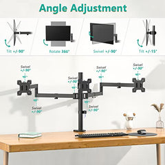 WALI Triple Monitor Mount, Three Desk Mount Fits 13-27in Screens,Holds up to 22lbs, Multiple Monitor Stand with Tilt, Swivel, Rotation, VESA 75x75,100x100mm(M003S), Black