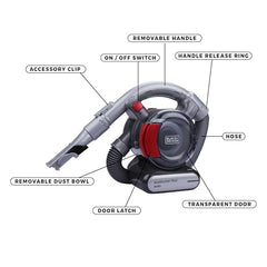 BLACK+DECKER PD1200AV-B1 12V Corded Dustbuster Flexi Auto Handheld Vacuum Cleaner, 560 ml Bowl Capacity, Car Vacuum Cleaner, 5 Meter Cable, 1 Year Manufacturer Warranty