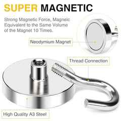 DIYMAG Magnetic Hooks 15pcs 30lbs Cruise Essentials 2026 Magnet Hook | Neodymium Heavy Duty Strong Magnets Hanging Ship Cabins Refrigerator Fridge Classroom Beach Vacation Kitchen Grills Home Tool