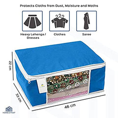 Homestrap set of 6 Foldable Saree Covers/Clothes Storage Bag/Wardrobe Organizer With Transparent Window And Zip For Lehenga, Suit, Dress,& Accessories (Grey)(Featured on Shark Tank), Polypropylene