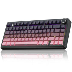 AULA F75 Pro Wireless Mechanical Keyboard,75% Hot Swappable Custom Keyboard,RGB Backlit,Pre-lubed Linear Switches,Side Printed PBT Keycaps Mechanical Gaming Keyboards,Gradient Purple