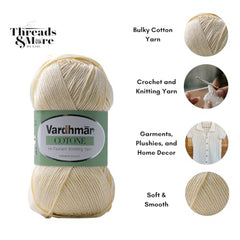 Vardhman Threads Cotone DK Weight Yarn - 51% Cotton 49% Acrylic Blend - 100g Ball 250m Length - Perfect for Knitting Crochet Amigurumi (Turquoise Blue)