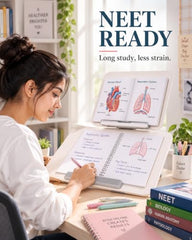 Sunchhaya Acrylic Book Stand for Reading – Clear Adjustable Book Holder with 360° Rotating Base, Foldable Reading Stand for Desk, Cookbook, Tablet & Laptop Stand, Height & Angle Adjustable (R22H)