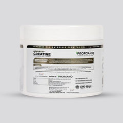 Prorganiq Advanced Creatine Monohydrate + HCL + Nitrate | 3-in-1 Formula | Micronized Powder for Men & Women (250 Grams, Unflavoured)