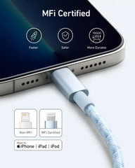 Anker New Nylon USB-C to Lightning Cable, 331 Cable, Fast Charging Cord (1ft, MFi Certified) for iPhone 13 13 Pro 12 Pro Max 12 11 X XS XR 8 Plus, AirPods Pro, Supports Power Delivery (Black)