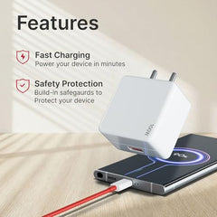 100w Fast Charger Adapter & USB-A to Type C Cable Combo, Compatible with OnePlus, Realme, Xiaomi, Redmi, Oppo, Vivo & Other Smartphones, Type C Charger Supports Dash, Warp, Vooc, SuperVooc by AILKIN