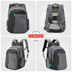 HARISSONS Sirius Travel Laptop Backpack | 45L | Fits 15.6” Laptop | Heavy-Duty Build | USB & Audio Port, Multi-Level Organizer, Trolley Sleeve | Work, Travel & College (black)
