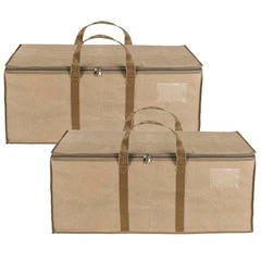 Storite Jumbo Super-Size 81 L Canvas Moisture Proof Heavy Duty Storage Bag | for Toys/Stationery/Blankets/Clothes/Moving Bags MultiPurpose With Strong Reinforced Handles Rectangular Cream (87x26x36 cm)