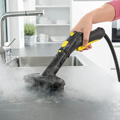 KARCHER SC 2 EasyFix Steam Cleaner, 1500W, 3.2 Bar Pressure, 1200L Steam/L Water, Chemical Free Cleaning, Removes 99.99% Viruses & Bacteria, EasyFix Floor Kit, Ideal for Home Use, German Tech, White