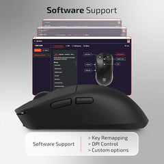 iBall GLIDR S200 Wireless Office Mouse with Software, Very Light Weight, Tri Mode (2.4GHz, BT, Wired), 5-Level Up to 3200 DPI, 6 Buttons, Type C Built-in Battery, Auto Sleep, High Precision (Black)