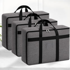 SITTELLA 2 Pack Large Foldable Storage Bags 58 L | Fabric Storage Organizer Box with Zip | Blanket, Quilt & Household Item Storage | Space Saving Storage Container | Beige