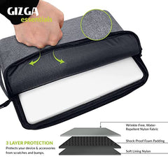 Gizga Essentials Laptop Bag Sleeve Case Cover Pouch for 15.6 Inch Laptop for Men & Women, Padded Laptop Compartment, Free Accessories Pouch, Premium Zipper Closure, Water Repellent Nylon Fabric, Grey