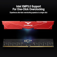 TeamGroup T-Force Vulcan 16GB 6000MHz (6000MT/s) CL38 Black DDR5 UDIMM Desktop Gaming Memory, Metal Heatsink, ECC, XMP 3.0/AMD Expo, Compatible with Intel/AMD CPU, High Performance, Low Latency RAM