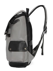 FUR JADEN 1 Compartment Vegan Leather Stylish Casual Laptop 22 Litre Backpack For Men Women College Office Professionals (Shades of Grey)