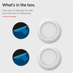 Spigen for AirTag Case, Anti-Lost, Light Silicon Cover with Shockproof, (Silicone Fit) - 2Pack, White