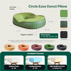 The White Willow Donut Pillow – Medium Firm HR Memory Foam Coccyx Seat Cushion for Tailbone, Hemorrhoid & Piles Pain Relief – Car & Office Chair – Above 60KG – Classic Black