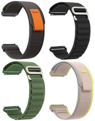 AMiRiTE G/Hook & Loop Bands / Straps - 22MM Nylon Alpine - Compatible with Noise, Huawei, Honor & OnePlus Smart Watches (GREEN, BLACK, BLUE, COMBO OF 4)