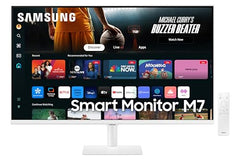 Samsung 32" (80 cm) 4K M7 Vision AI Smart Monitor|UHD 3840 x 2160|Smart TV Experience with AI|Type-C|Apple AirPlay|Gaming Bar|Remote|Speakers|Wi-Fi|Bluetooth|AI Picture & Sound|LS32FM701UWXXL|White