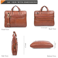 ADISA Laptop Bag for Men - Faux Leather Office Messenger Briefcase with Laptop Compartment for Work, Business, Corporate & Professional Use (LB6050)