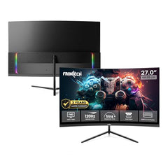 FRONTECH Ultima Series 24 Inch Curved LED Monitor, Refresh Rate 100Hz, 3500R Curve, Full HD 1080p, Built in Speaker, Bezel Less Design, HDMI & VGA Ports, 3 Years Warranty (MON-0088, White)