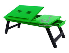 Dream Arts Shoppee Laptop Table Adjustable Foldable with one Drawer (Black)