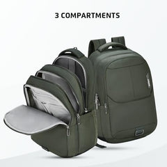 Safari Forge 34L Laptop Backpack, 3 compartments, Raincover, Antitheft pocket, Trolley Sleeve, Organizer, Bottle holder, Front pocket, College bag, school bag, Formal backpack, Color- Black