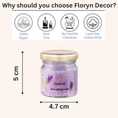 Floryn Decor Jar Scented Candles Gift Set | Scented Candle Set | Highly Fragranced Candles Pack of 6 Mini Jars