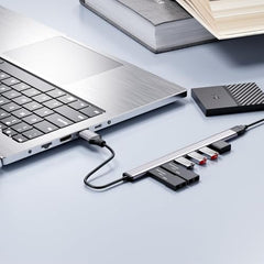 BERLAT 7 Port USB Hub, Aluminium USB 3.0 & 2.0 Combo Hub – 1x USB 3.0 + 6X USB 2.0, Ultra Slim Portable Data Expander for Laptop, PC, MacBook, iMac, Mac mini, Surface Pro