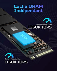 Acer Predator GM7000 1TB NVMe Gaming SSD - M.2 2280 PCIe Gen4 (16 Gb/s) x 4, 3D TLC NAND PC Internal Solid State Hard Drive with DDR4 DRAM Cache Up to 7400 MB/s - BL.9BWWR.105