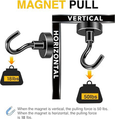 DIYMAG Magnetic Hooks 15pcs 30lbs Cruise Essentials 2026 Magnet Hook | Neodymium Heavy Duty Strong Magnets Hanging Ship Cabins Refrigerator Fridge Classroom Beach Vacation Kitchen Grills Home Tool