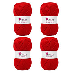 Woolco Oswal Brilon Acrylic Hand Knitting Yarn Balls Pack of 4 (50g Each) -Soft Wool Yarn for Knitting, Craft, DIY Projects, Sweaters, Scarves, Multicolor Wool Thread for Home Use (Off White)