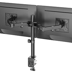 WALI Triple Monitor Mount, Three Desk Mount Fits 13-27in Screens,Holds up to 22lbs, Multiple Monitor Stand with Tilt, Swivel, Rotation, VESA 75x75,100x100mm(M003S), Black
