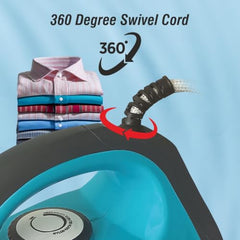 Baltra Casual 750 Watts Dry Iron | Non Stick Coated Soleplate | Light Weight | Adjustable Temperature Control | Cotton Braided Swivel Cord | Press Iron for Clothes | 2 Years Warranty