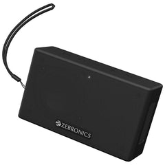 ZEBRONICS Sonic POD S, Portable Bluetooth Speaker, 8 Watts, Upto 7h Backup, Passive Radiator, Call Function, Bluetooth v5.3 | mSD | AUX, TWS, with Carry Loop (Black)