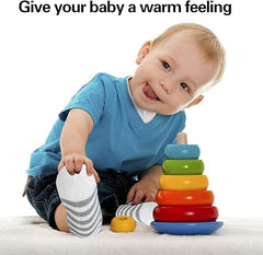 MOMISY 5 Pairs Baby Girl Boys Tube ankle Bamboo Socks for Baby Girl BoysToddlers Infant kids (Grey, 0 Months to 6 Months)