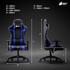 Green Soul Raptor 2.0 Racing Edition Ergonomic Gaming Chair with Premium PU Leather, Adjustable Neck & Lumbar Pillow, 3D Adjustable Armrests & Heavy Duty Nylon Base (Black & Red)