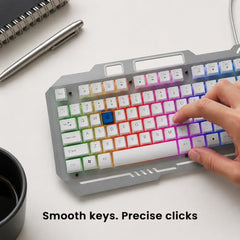 EVM EnHawk Wired Gaming Keyboard & Mouse Combo | RGB Backlit Keyboard | 6-Button Gaming Mouse | Adjustable DPI | 1 Year Warranty (EVM-WDKM-315-EnHawk)