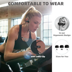 ASKUBSKU Over Ear Wired Earbuds 3.5mm Headphones with Microphone Ear Hooks