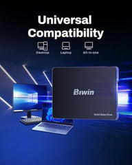 Biwin M100 1TB SATA 3.0 2.5" SSD, 550MB/s Read, Reliable Internal Solid State Drive for Laptop, Desktop & All-in-One PC