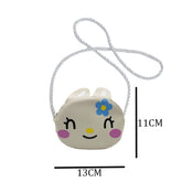 SYGA Children's Rabbit Sling Bag Small Mini Coin Bag Cartoon Backpack PU Leather Kitten Handbag for Toddlers Kids (Beige)