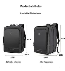 Arctic Hunter Travel Backpack 180° Opening Clothing Pocket 17-inch Laptop Compartment 41L Expandable Design 3 in 1 Convertable Bag Water-resistant Multiple Pockets USB Charging Port