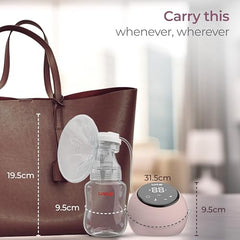 LuvLap Adore Double Electric Breast Pump with Dual Mode, 2 Phase - Stimulation & Expression, Soft Silicone Cushion, Rechargeable Battery, Single Breast Pump Electrical, BPA Free