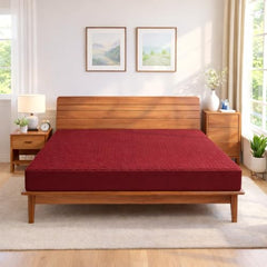 MY ARMOR Waterproof Mattress Protector King Size, 78x72, 6.5x6 feet, Double Bed Protector Sheet Cover, Breathable and Hypoallergenic Ultra Soft Fitted Terry Cotton Feel Fabric, Elastic Skirting, Grey