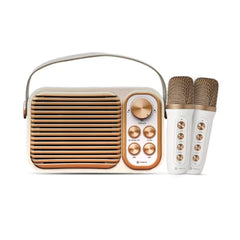 Toreto 20W Retro Karaoke Bluetooth Speaker with Dual Wireless Mic