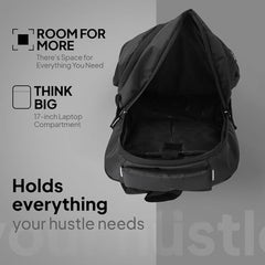Half Moon Valex Unisex School Bag for Boys Girls | 15.6 inch Laptop Bags for Men Office use | College Bag for Girls Boys | Backpack Bagpacker for Man Women | Black School Bag with Small Pockets Inside
