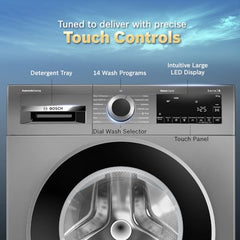 Bosch 10 kg 5 Star Front Load Fully Automatic Washing Machine, AI ActiveWater, Automated Dosing of Detergent, Inbuilt heater,14 Wash Programs,60L Large Drum,Cast Iron Grey, WGA254IRIN (2026 model)
