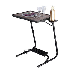 TABLE MAGIC- BADE Multipurpose Laptop Table Mat Finish - Adjustable, Foldable, Portable, Engineered Wood Top with Footrest, Top Size 60 * 45cm (X-Large, Midnight Black)