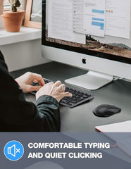 TECKNET Wireless Keyboard and Mouse Combo, Mini Cordless Computer Keyboard and Mouse Set 2.4GHz, Silent Adjustable 1600 DPI, Quiet Click, Lag-Free for Computer, Laptop, PC, Windows, Mac, Chrome OS